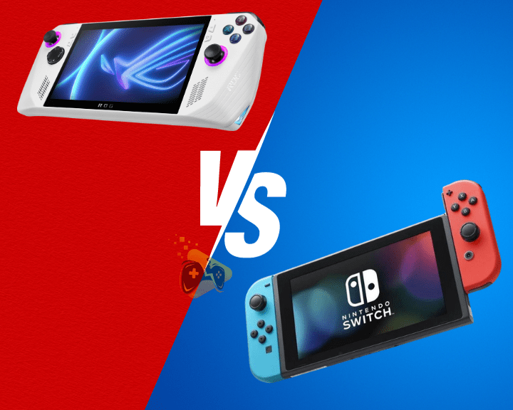 Comparing the ASUS ROG Ally with the Nintendo Switch consoles.