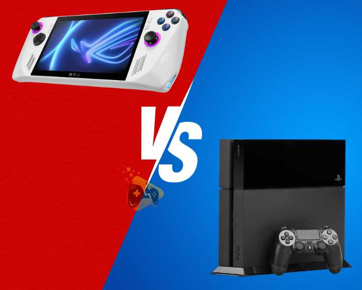 Although outdated, the PS4 can still compare with the ROG Ally, even if it's not mobile.