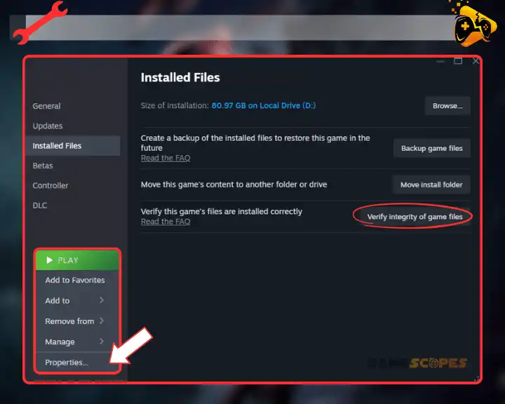 Verifying files integrity on PC when Tekken 8 not launching.