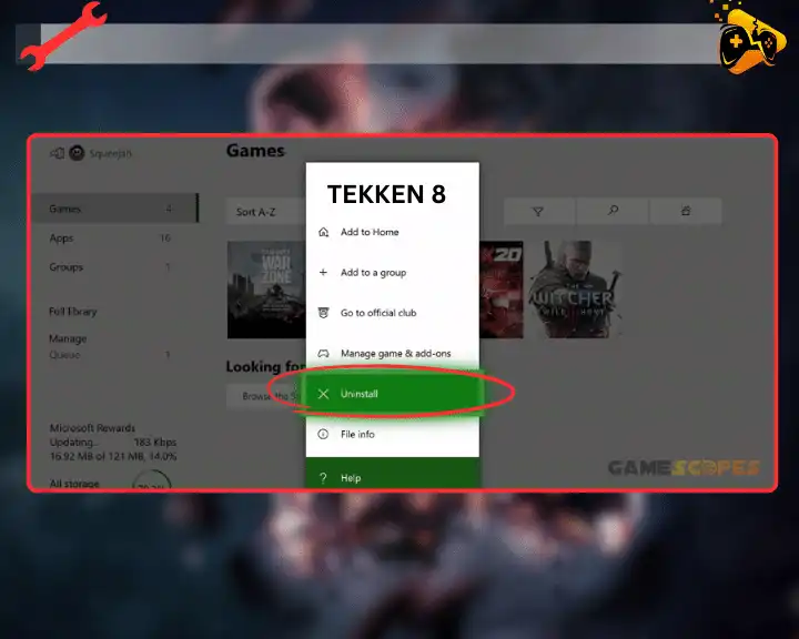 Updating games on Xbox when Tekken 8 not launching.