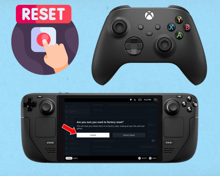 If everything failed so far and Steam Deck not finding Xbox controller, factory reset the Xbox controller first and restore the Steam Deck to factory defaults.
