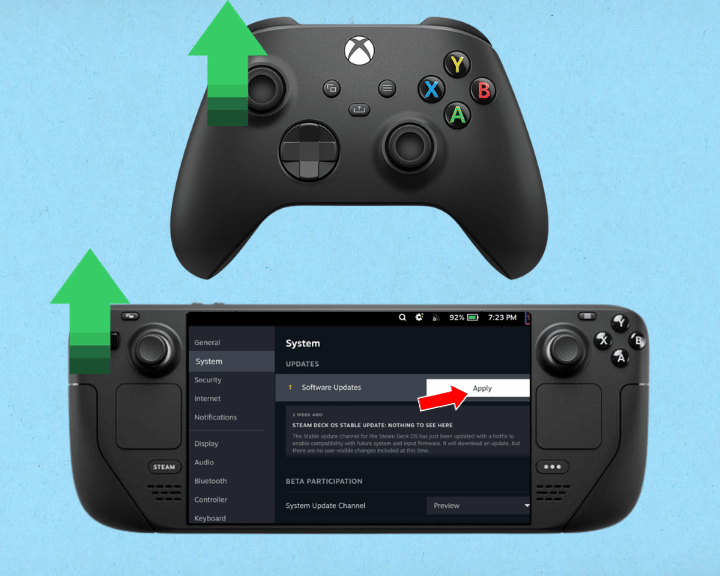 Another solution if Steam Deck not finding Xbox controller is to update the firmware of the Xbox controller and the Steam Deck.