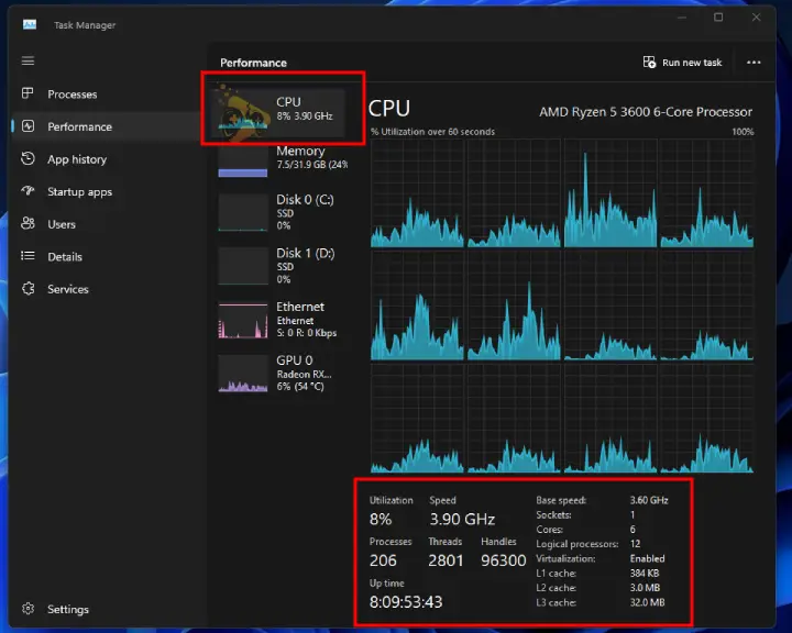To check if your PC can run a game you must open the Task Manager to check your CPU.