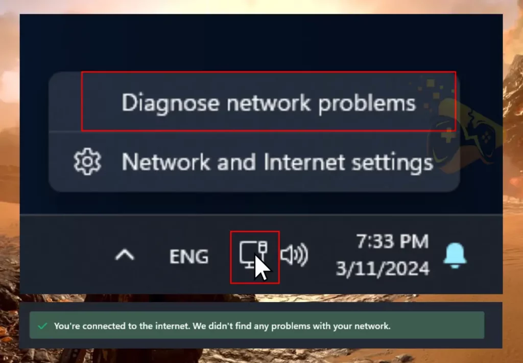 Windows's troubleshooter is an excellent way to diagnose your network for issues.