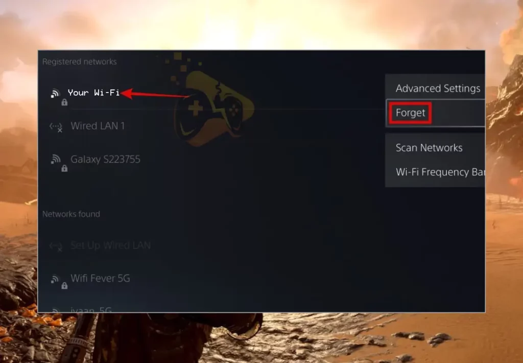 How to reconnect from the Wi-Fi on PS5.