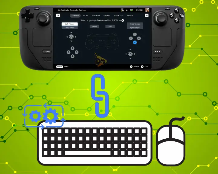 If you don't know how to play Steam Deck with mouse and keyboard, the image shows the menu in which you must configure your periphery.
