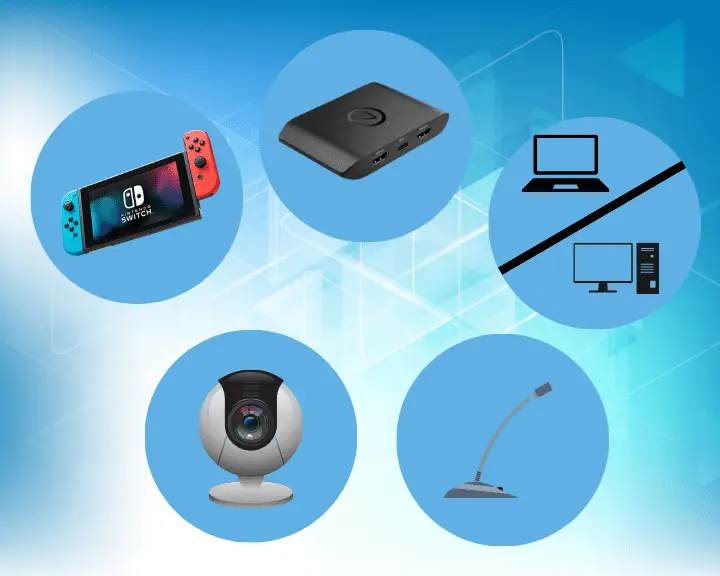 If you don't know how to stream Nintendo Switch gameplay, the image is showing all the equipment you need.