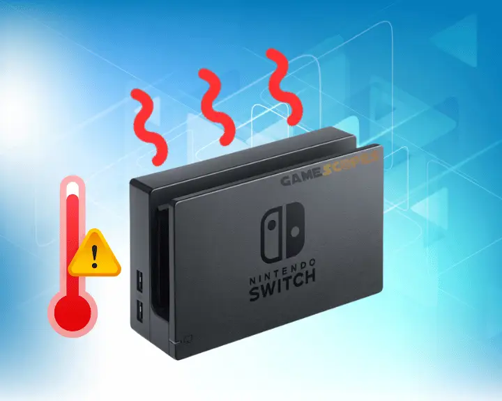 A decorative image showing that a Nintendo Switch Dock may overheat.
