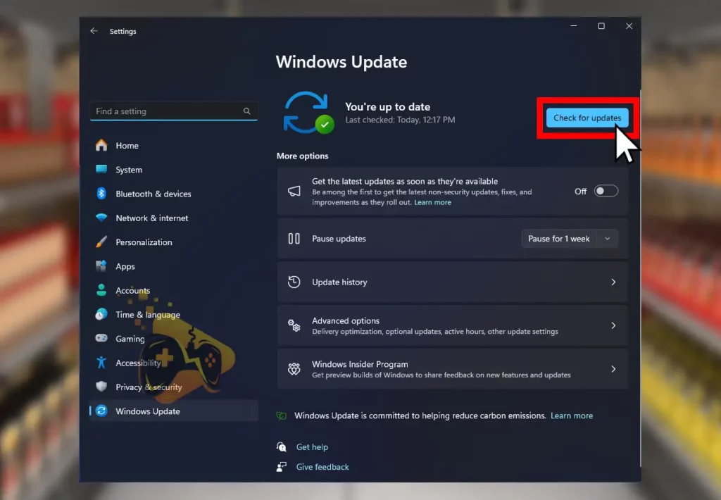 The image shows how to update Windows system.