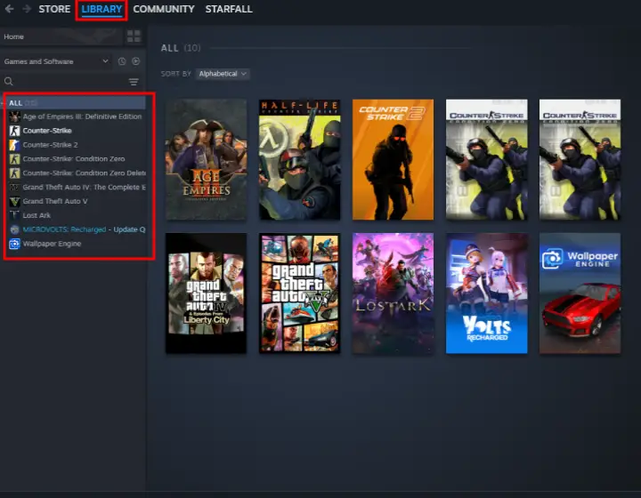 To verify integrity of game files on Steam, the game must be selected from the Library.
