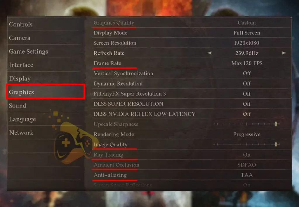 The image shows the essential settings that will help you boost Dragon's Dogma 2 low FPS.