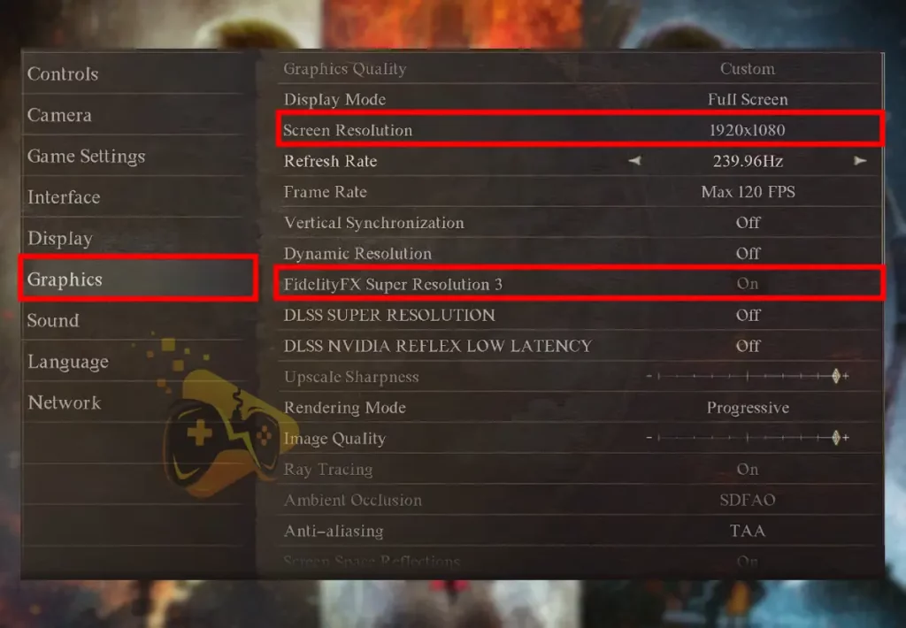 The image shows the resolution options that will help you increase Dragon's Dogma 2 low FPS.