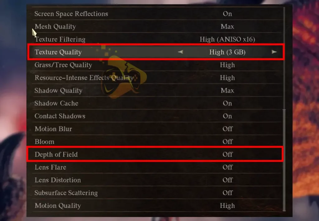 The image is showing which options you must tweak when Dragon’s Dogma 2 terrain not loading.