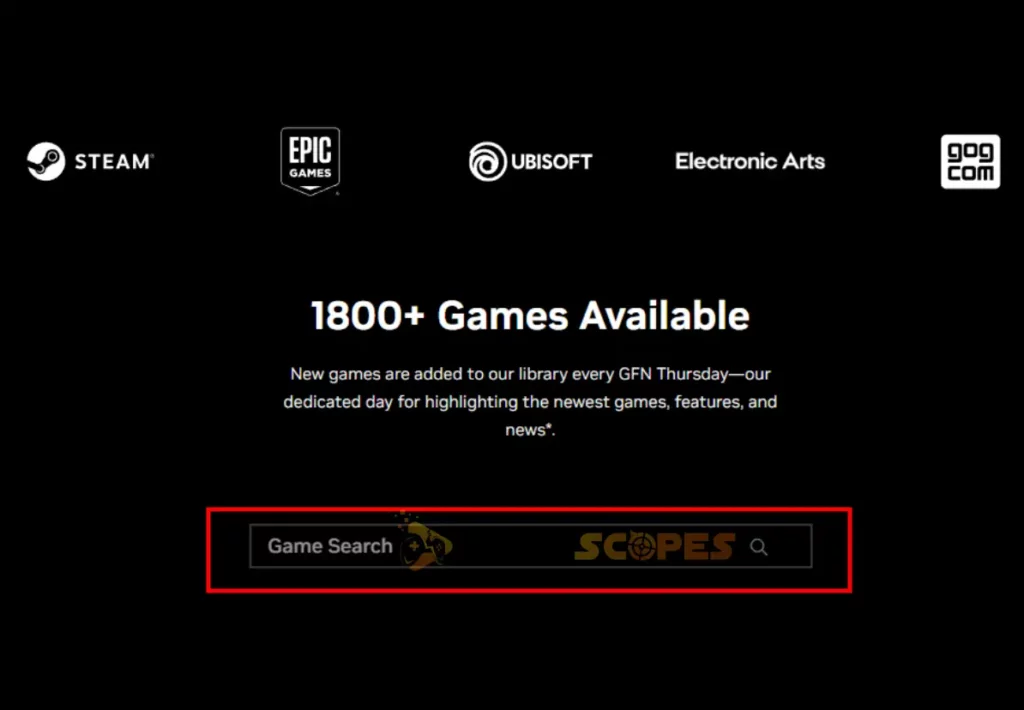 The image is showing where to check if game is compatible in NVidia GeForce NOW.