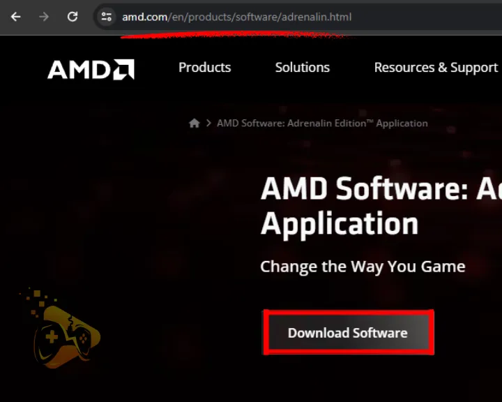 The image is showing how to update ASUS ROG Ally graphic drivers, by downloading the AMD Adrenalin Software.