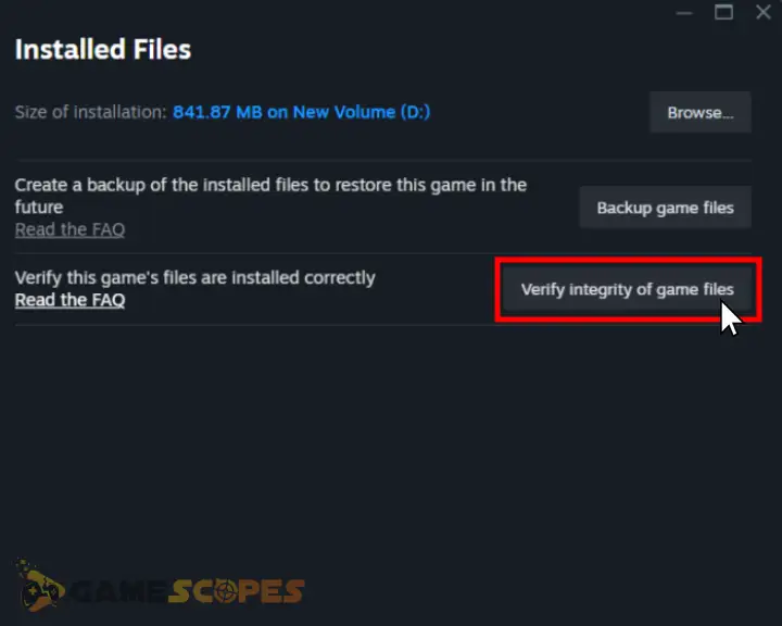 The image shows how to verify game files integrity when Hades 2 crashing on PC.