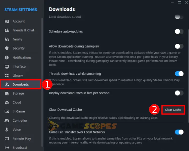 The image shows how to clear the Steam launcher's cache when Hades 2 crashing on PC.