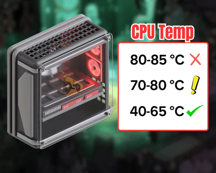 The image is showing the normal, medium and high hardware temperatures.