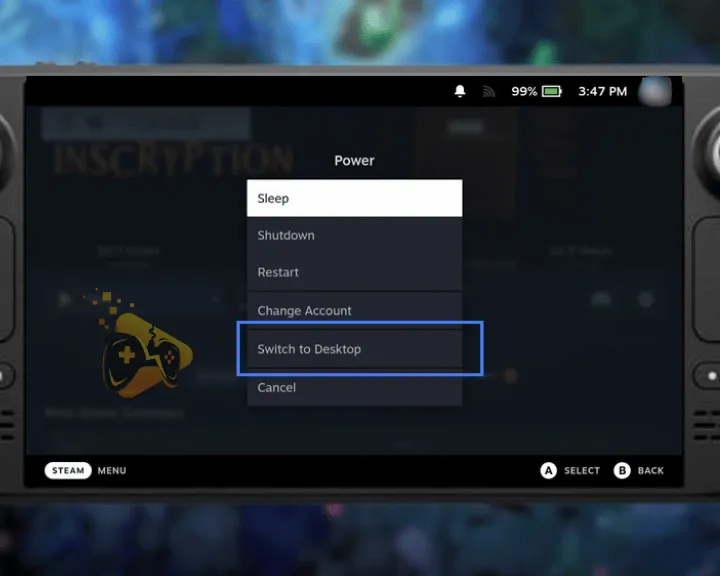 The image is showing how to enable the desktop mode when Hades 2 not launching on Steam Deck.