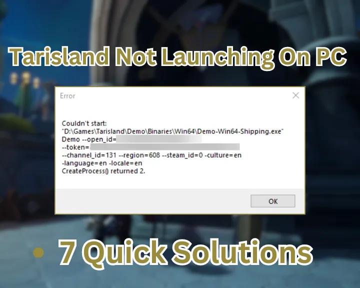 Tarisland Not Launching On PC - 7 Quick Solutions