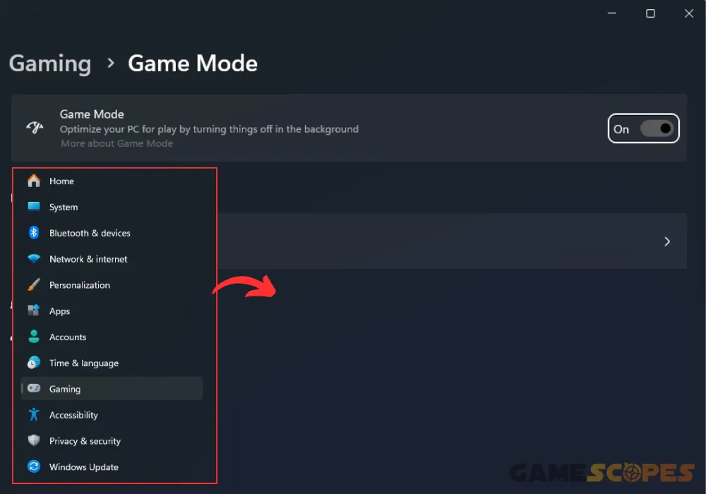 The image shows how to activate Windows game mode for more FPS in XDefiant.