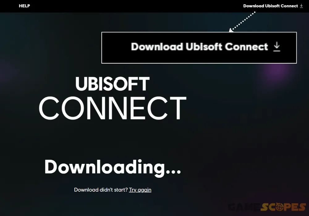 The image shows that you can download the Ubisoft Connect launcher from the official website.