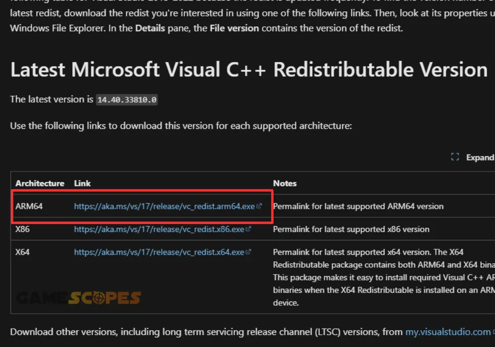 The image shows how to update Microsft Visual C++ when XDefiant won’t launch on PC.